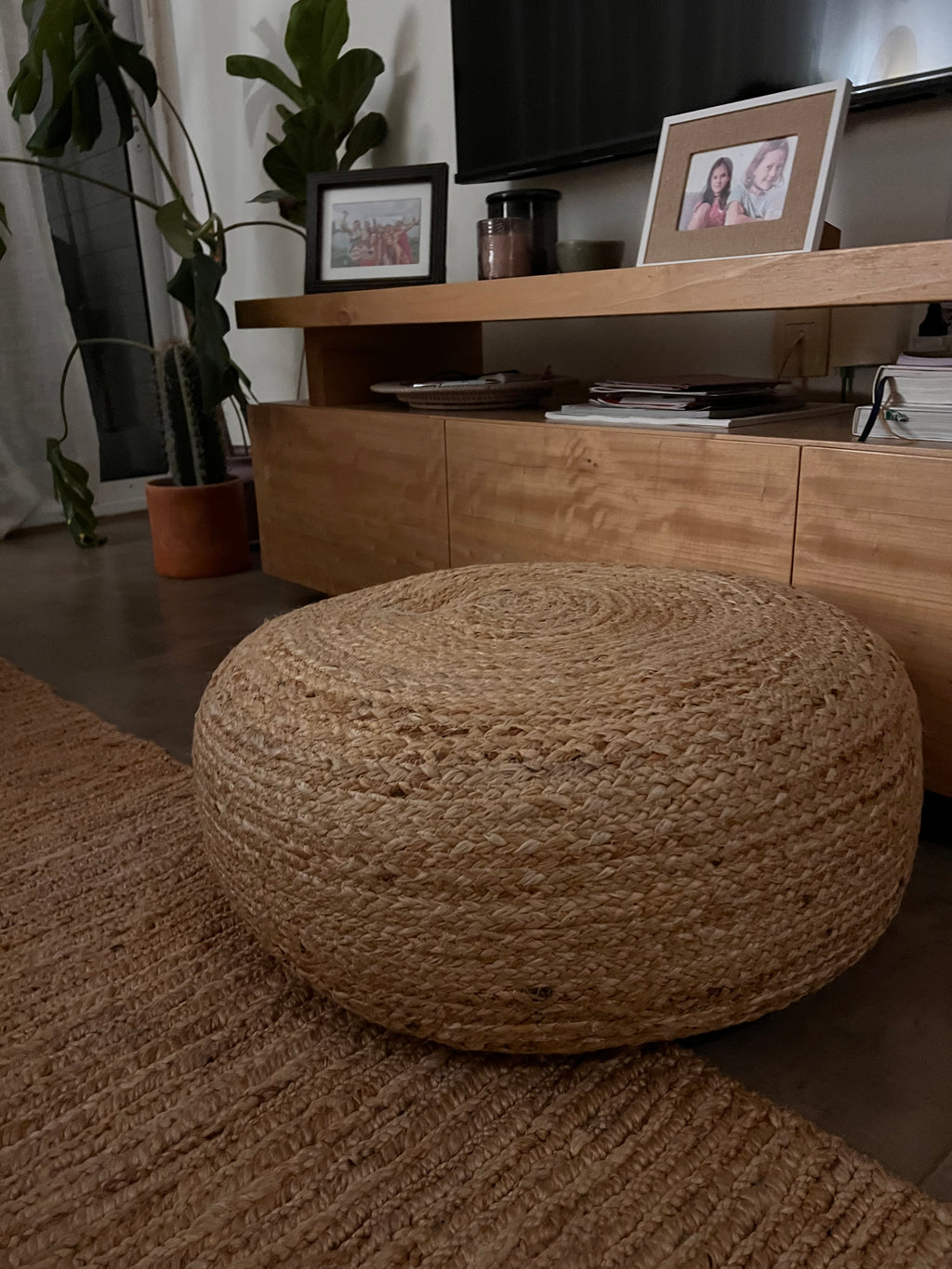 PUFF BENCH YUTE NATURAL 55cm