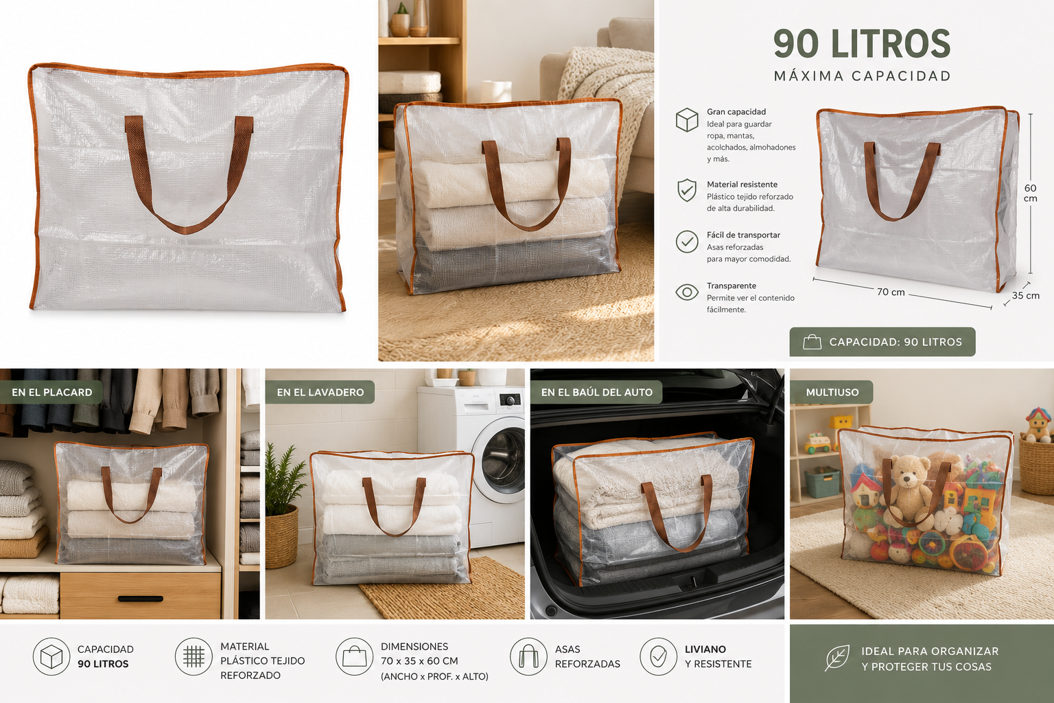 BOLSO ALMACENAJE PVC 90 litros