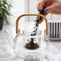 TETERA VIDRIO CON ASA BAMBOO 1000ML