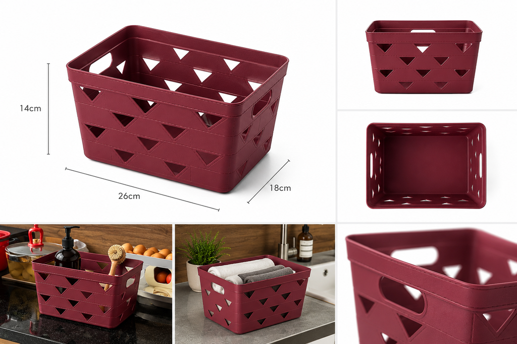 SET 6 CAJA ORGANIZADORA PLASTICA BORDAU  25.8*17.7*14CM