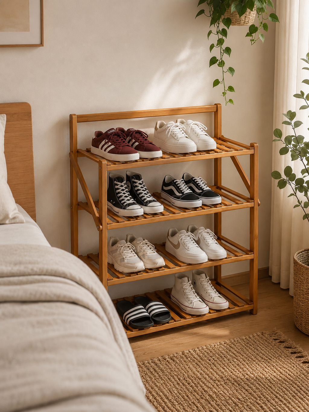 ZAPATERA BAMBU 4 NIVELES 50X25X68CM