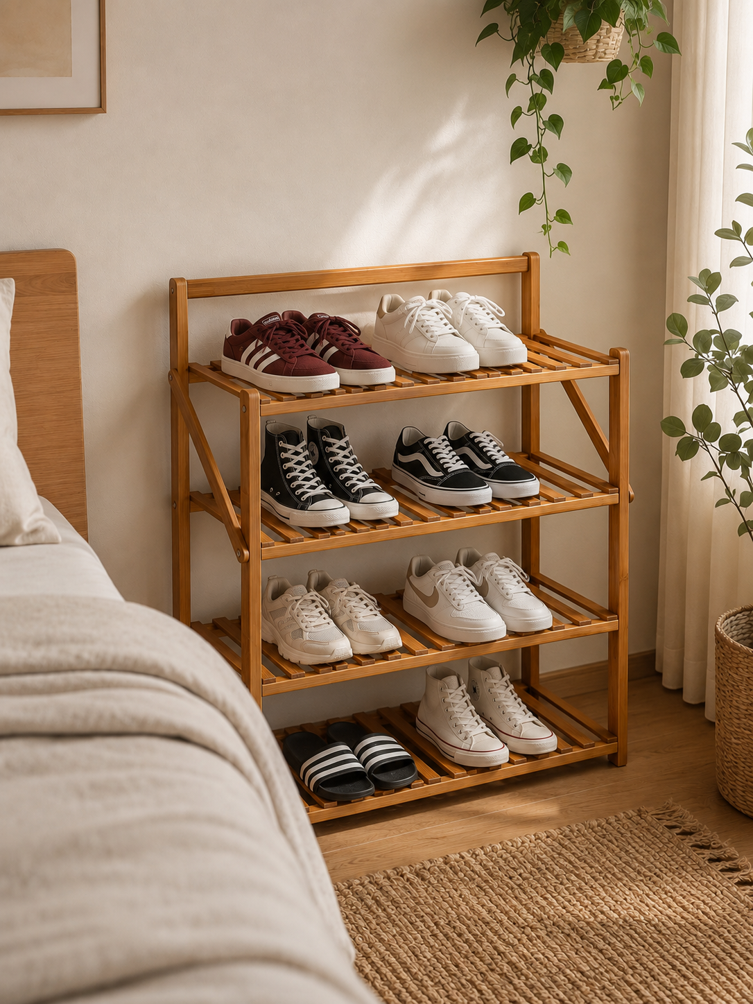 ZAPATERA BAMBU 4 NIVELES 50X25X68CM