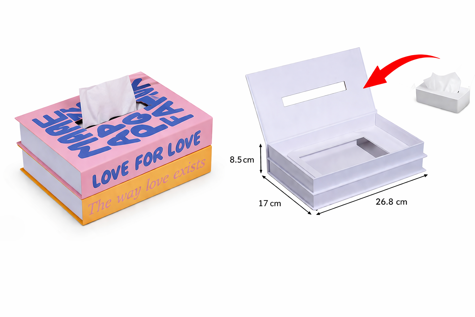 CAJA LIBRO DOBLE LOVE PORTAPAÑUELOS