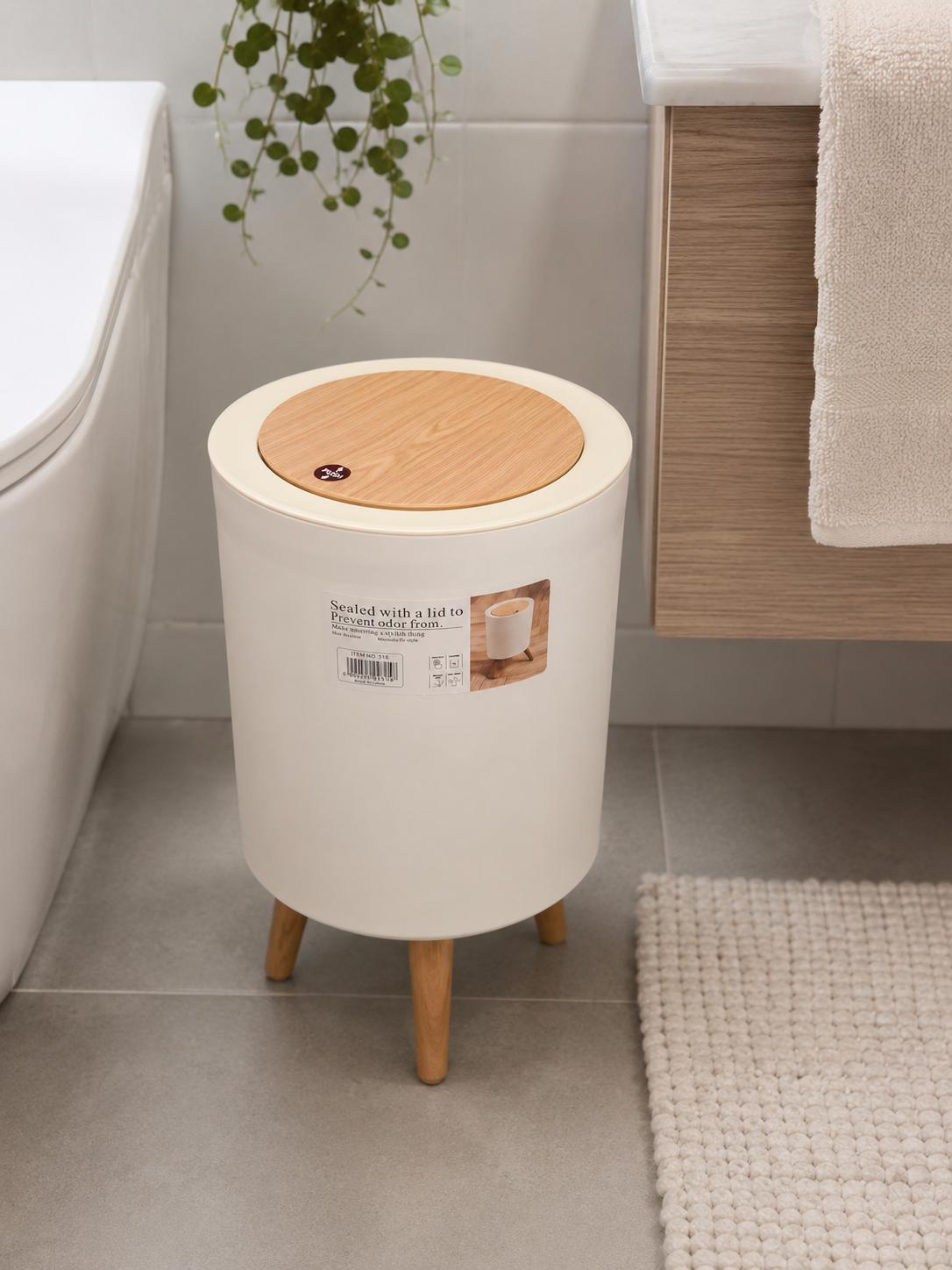 CESTO BASURA MADRID CON PATAS Y PUSH