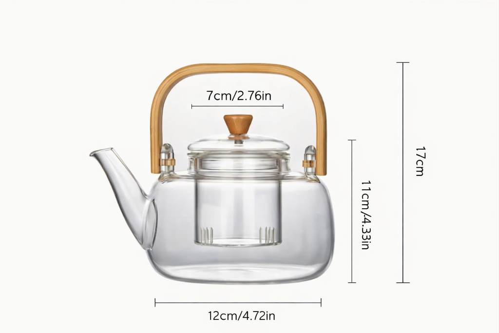 TETERA VIDRIO CON ASA BAMBOO 1000ML