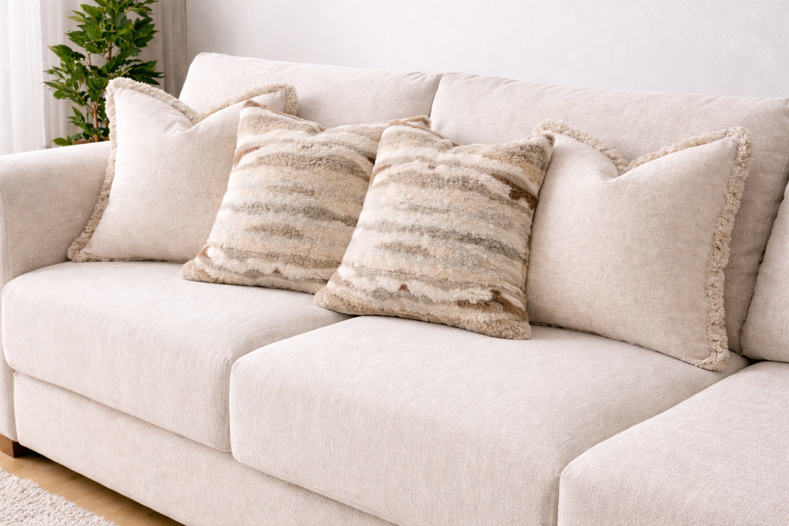 ALMOHADON BRUMA 45X45CM NATURAL CON RELLENO 280GR