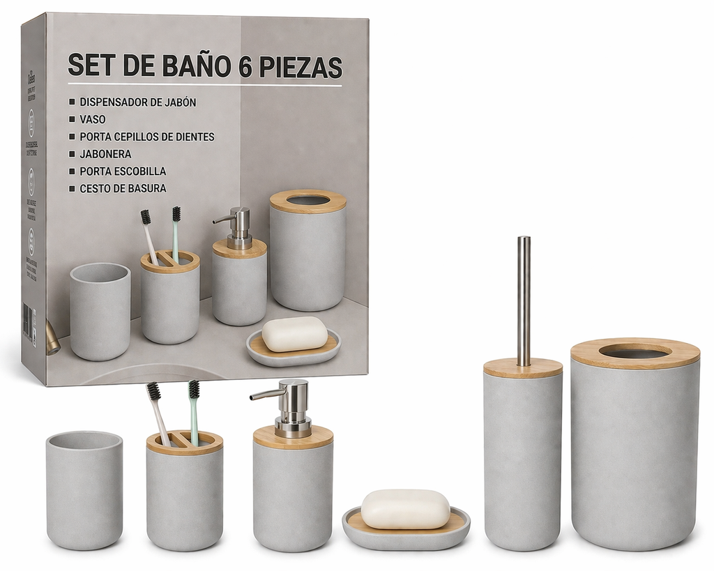 SET BAÑO 6 PIEZAS