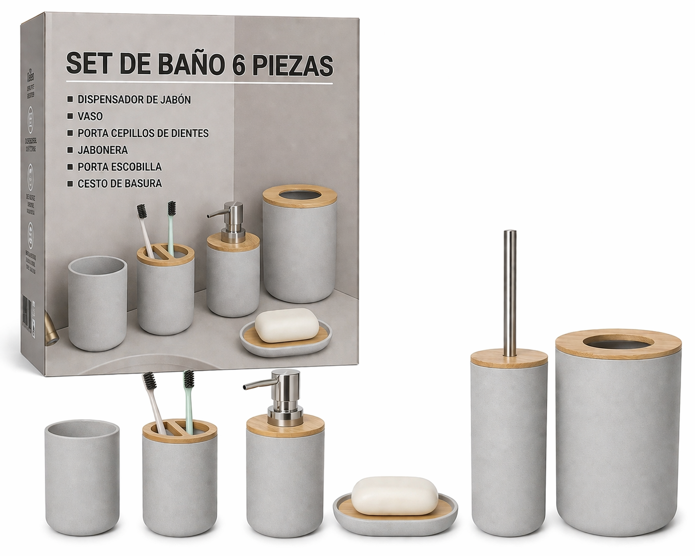 SET BAÑO 6 PIEZAS