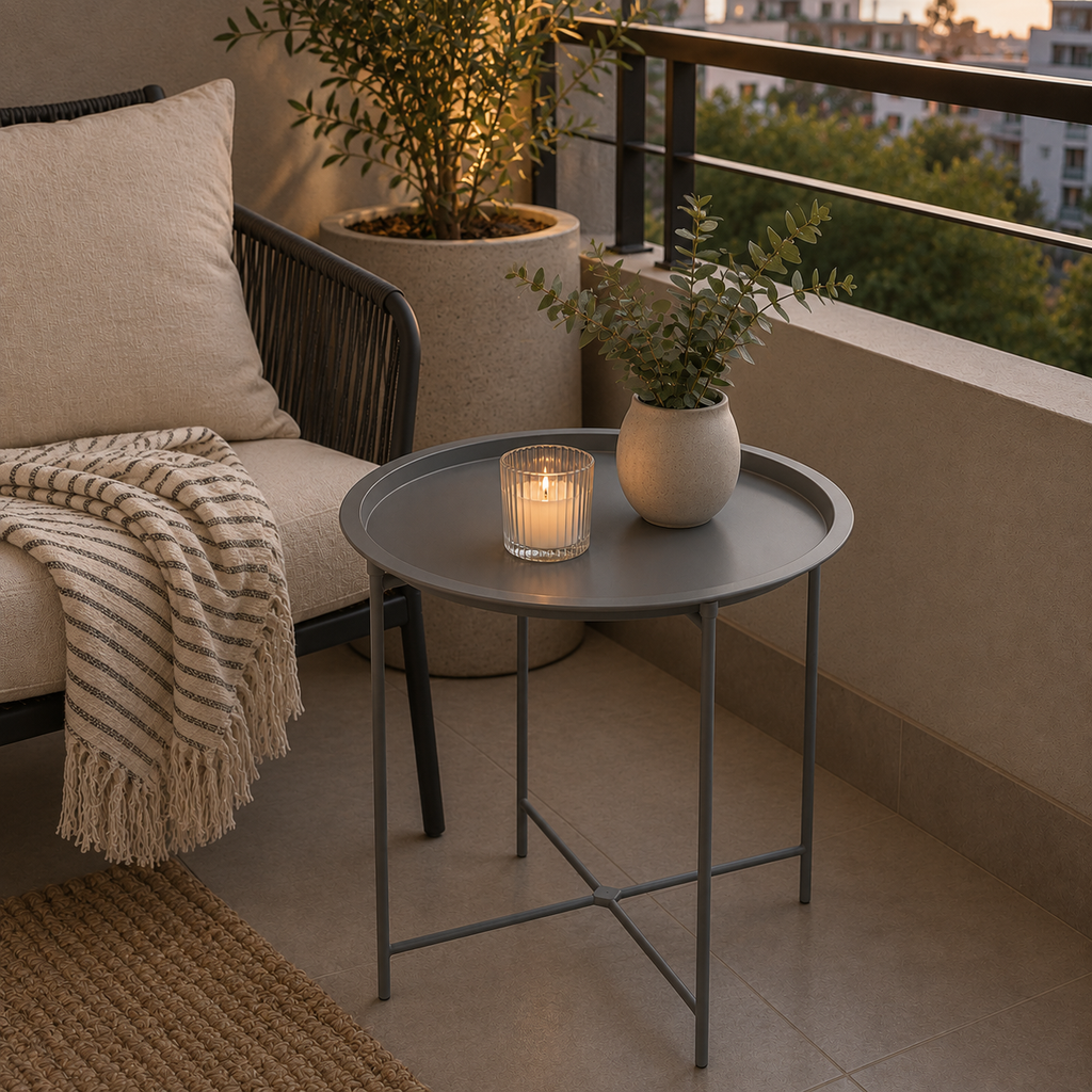 MESA AUXILIAR MAK GRIS