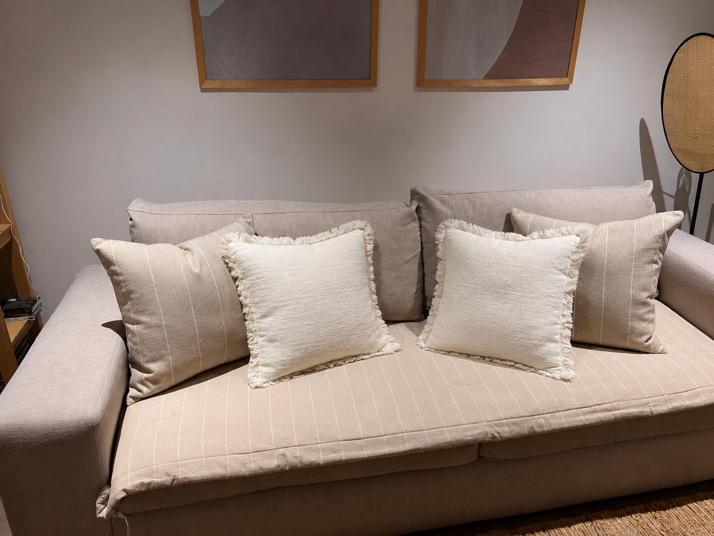 ALMOHADON COUNTRY 43X43CM LINE CAMEL