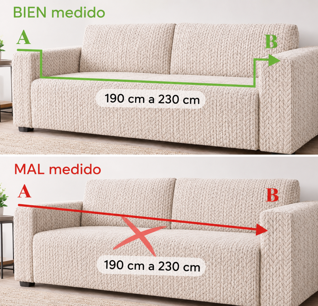 Funda de sillón Corderoy 3 CUERPOS