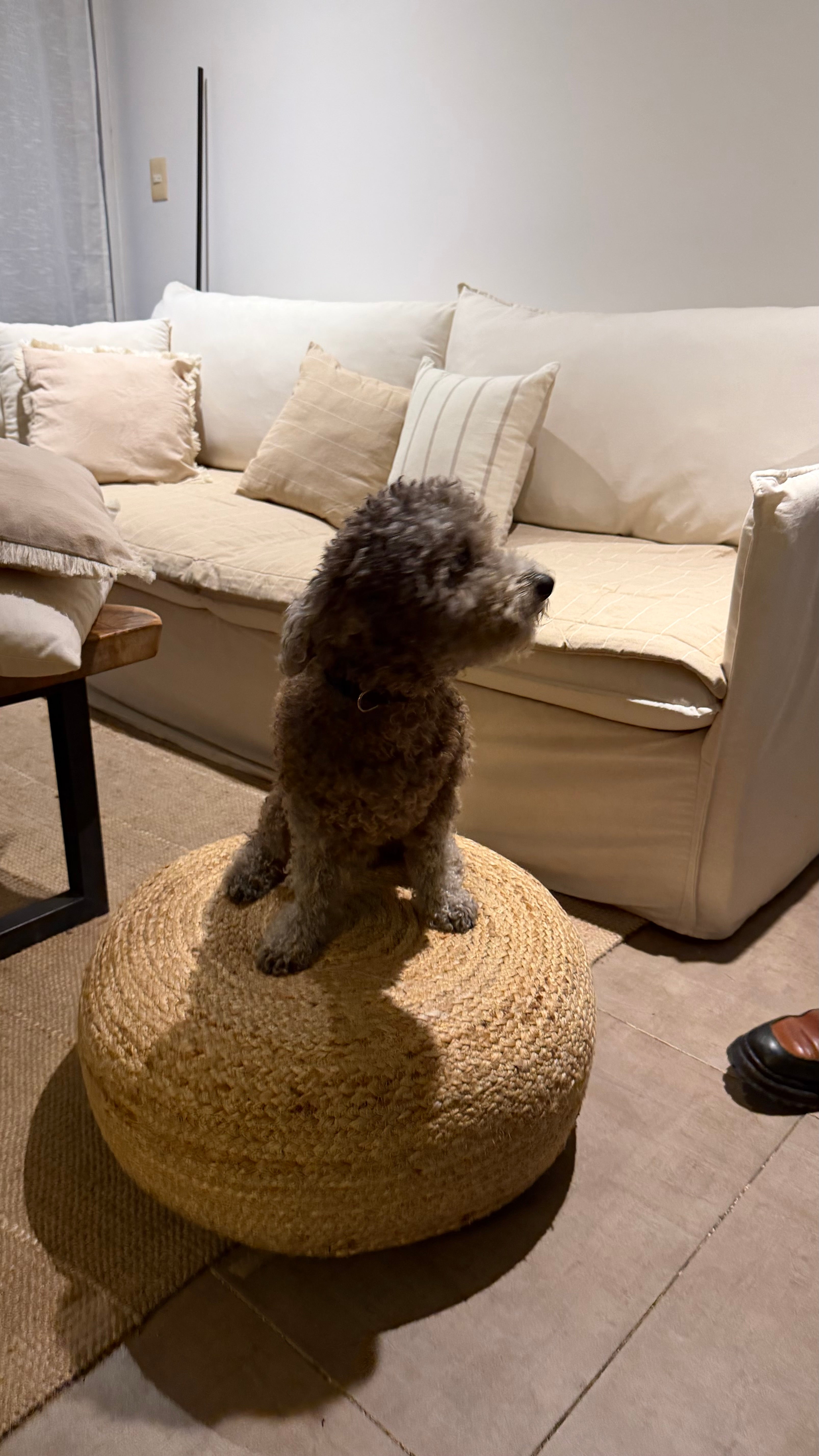 PUFF BENCH YUTE NATURAL 55cm