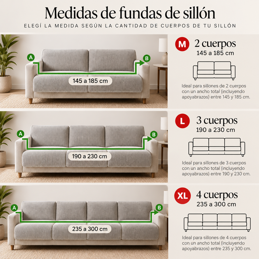 Funda de sillón Espiga 4 CUERPOS $2150
