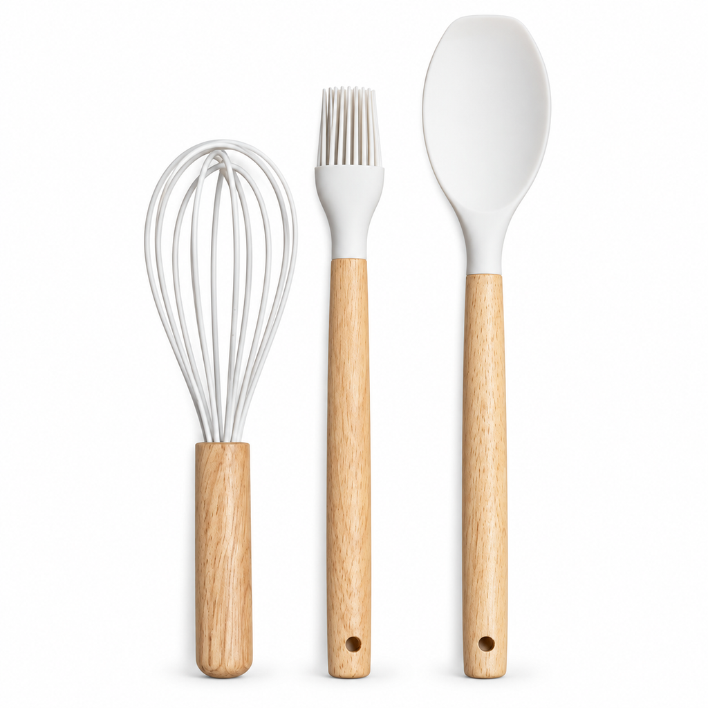 KIT COCINA NUDE 3 UTENSILLOS + PORTA UTENSILLOS $520