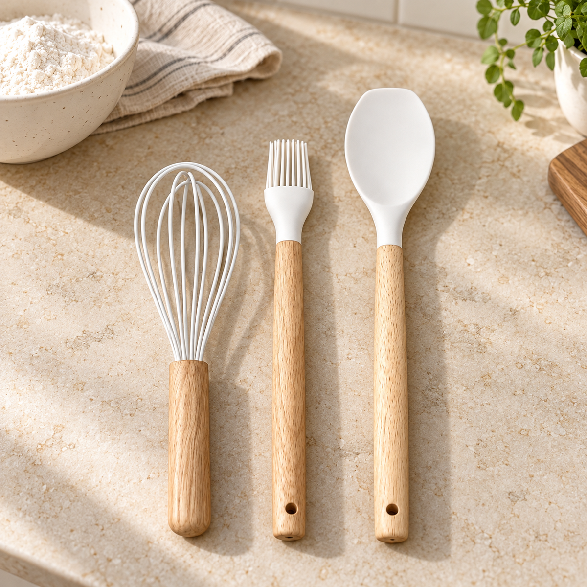 KIT COCINA NUDE 3 UTENSILLOS + PORTA UTENSILLOS $520