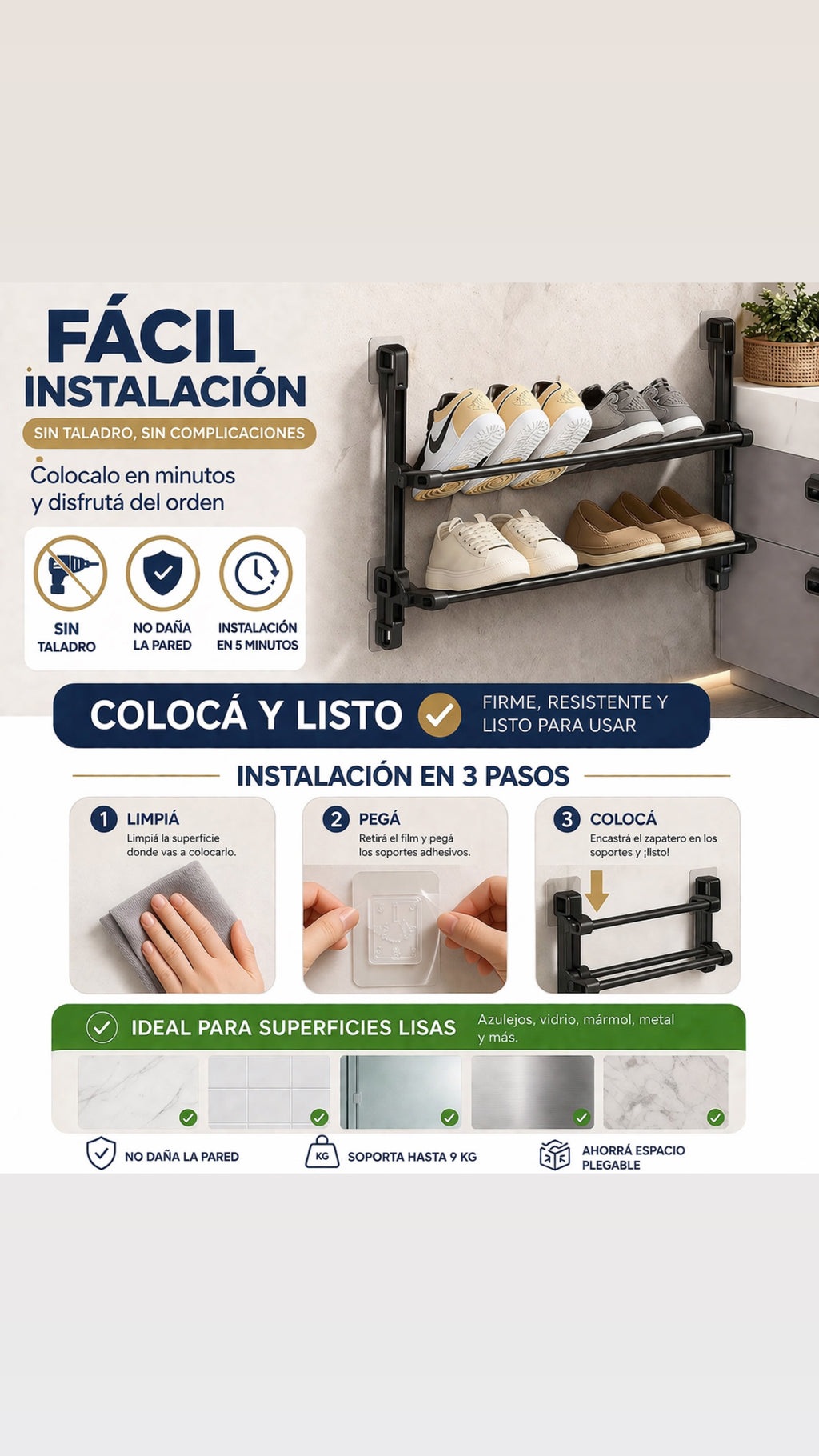 ZAPATERA PLEGABLE AUTOADHESIVA PROMO 2X720