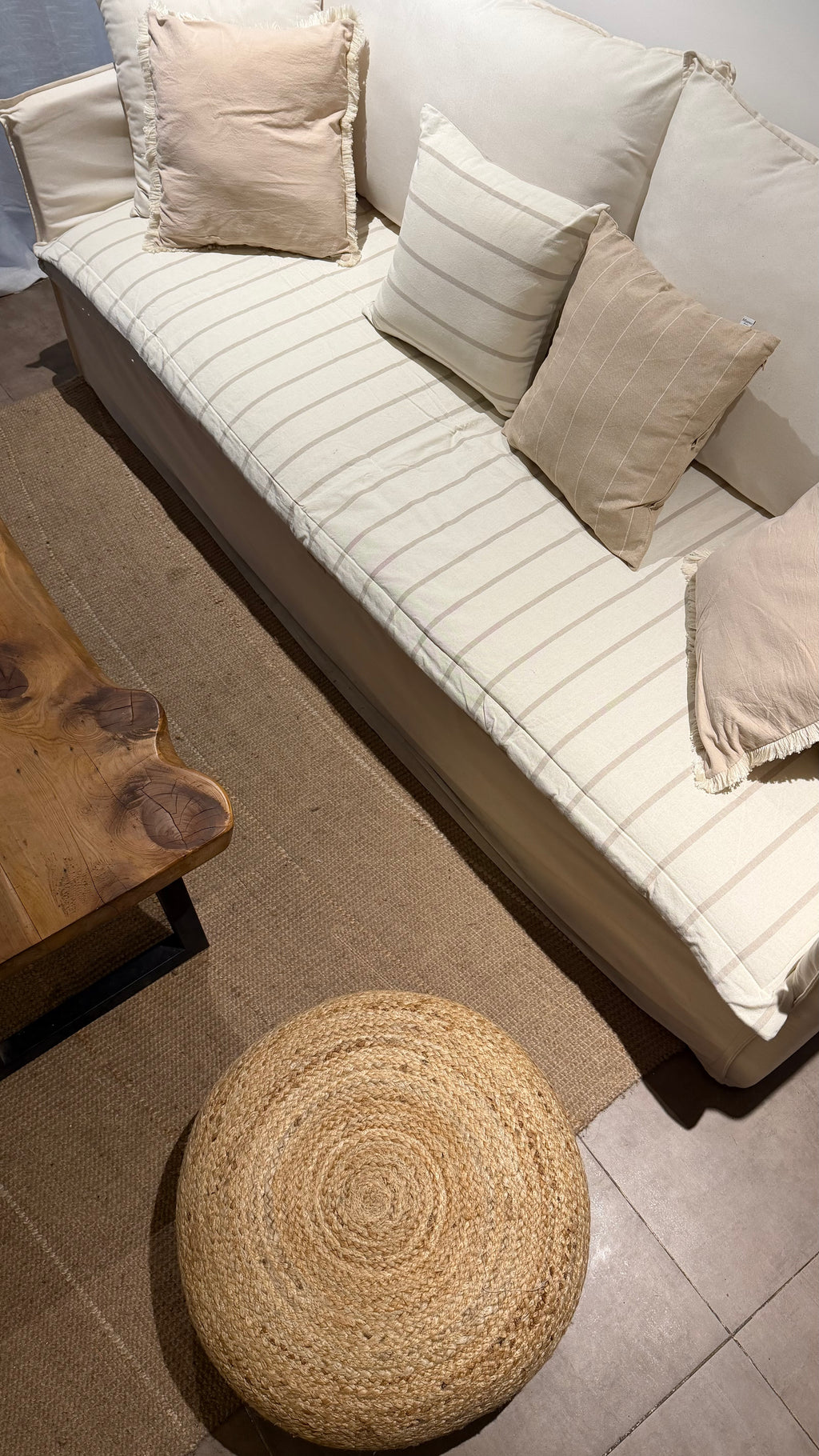 PILOW IGNACIA BEIGE 80X221 BLANCO CON BEIGE