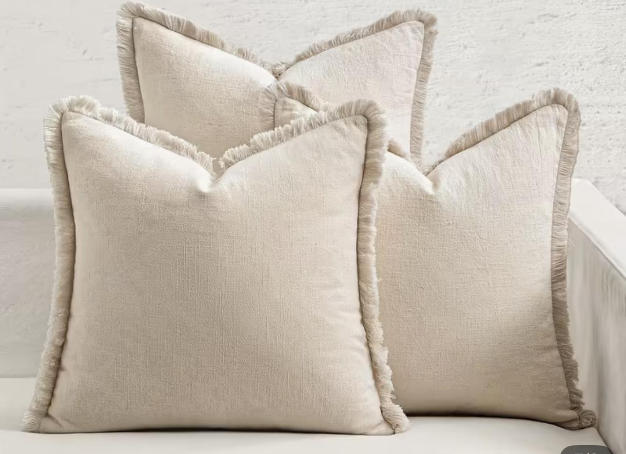 ALMOHADON BRUMA 45X45CM NATURAL CON RELLENO 280GR