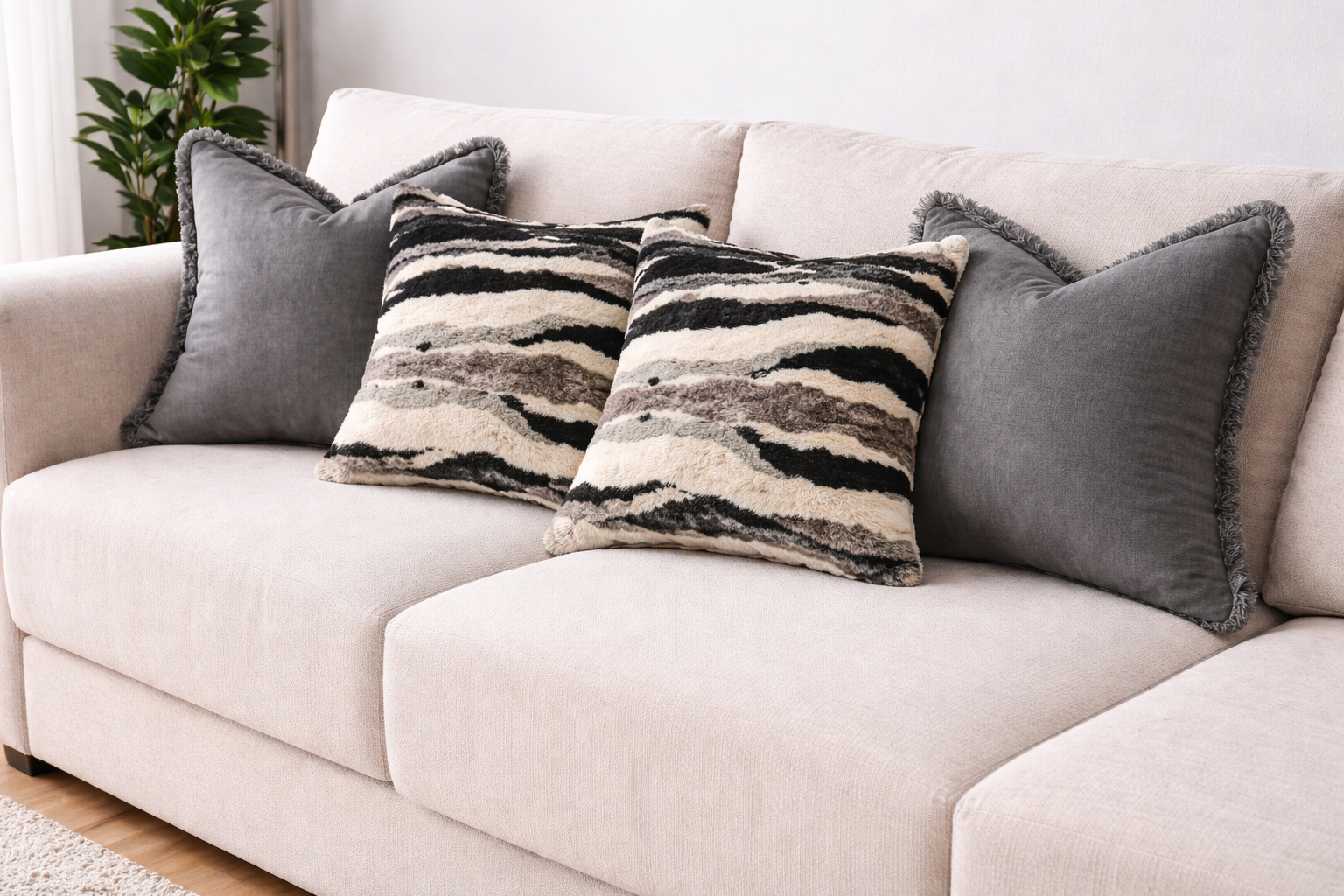 ALMOHADON AFRICA BLACK 45X45CM CON RELLENO 280GR