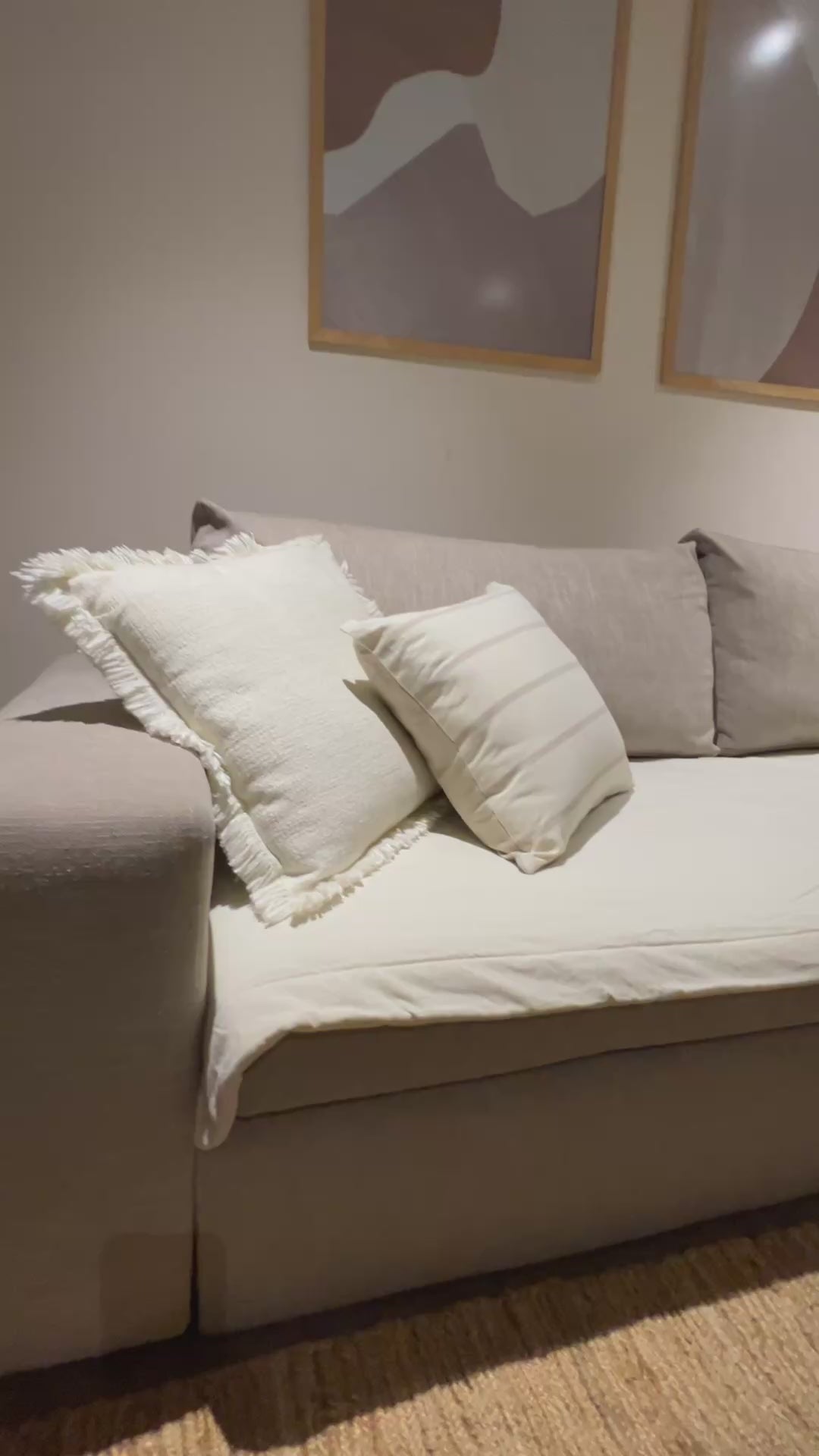 PILOW IGNACIA BEIGE 80X221 BLANCO CON BEIGE